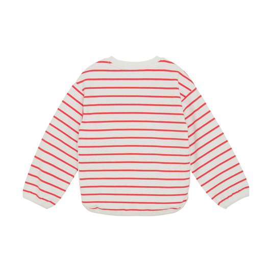 Minymo "Sweatshirt" mit Streifen und abgenähtem Saum - Cayenne