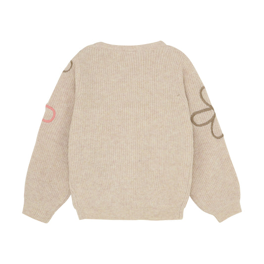 Minymo "Pullover" mit Stickerei - Marshmallow White