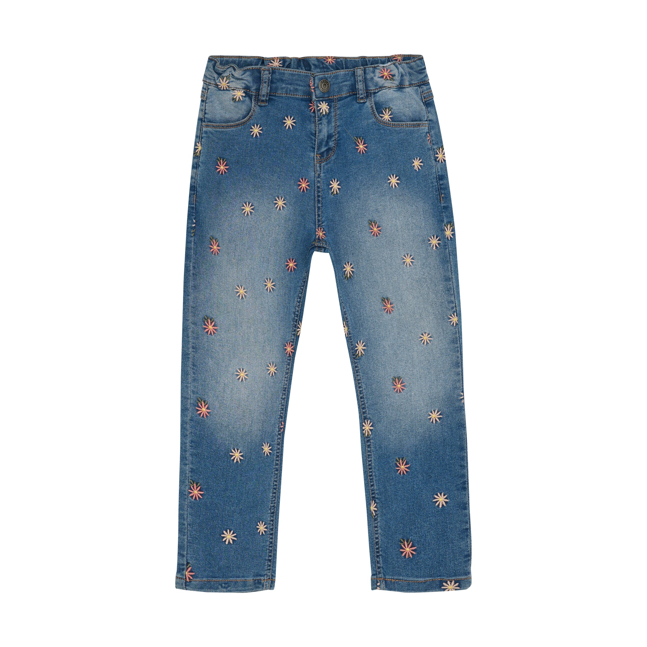 Minymo "Jeanshose" mit Stickerei - Blue Fog