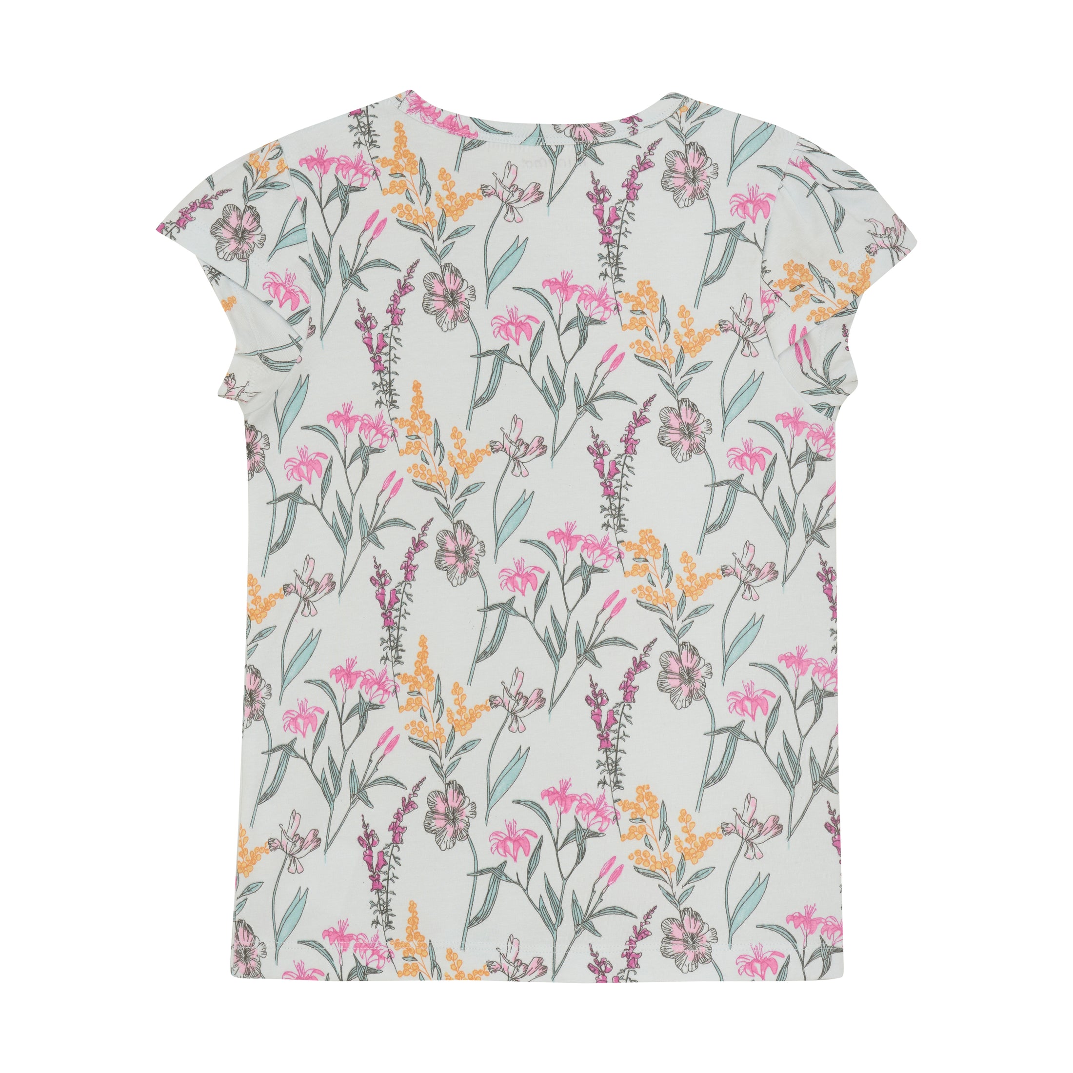 Minymo "T-Shirt" mit Allover Blümchen Druck - Wan Blue