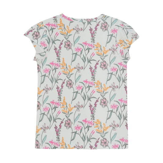 Minymo "T-Shirt" mit Allover Blümchen Druck - Wan Blue