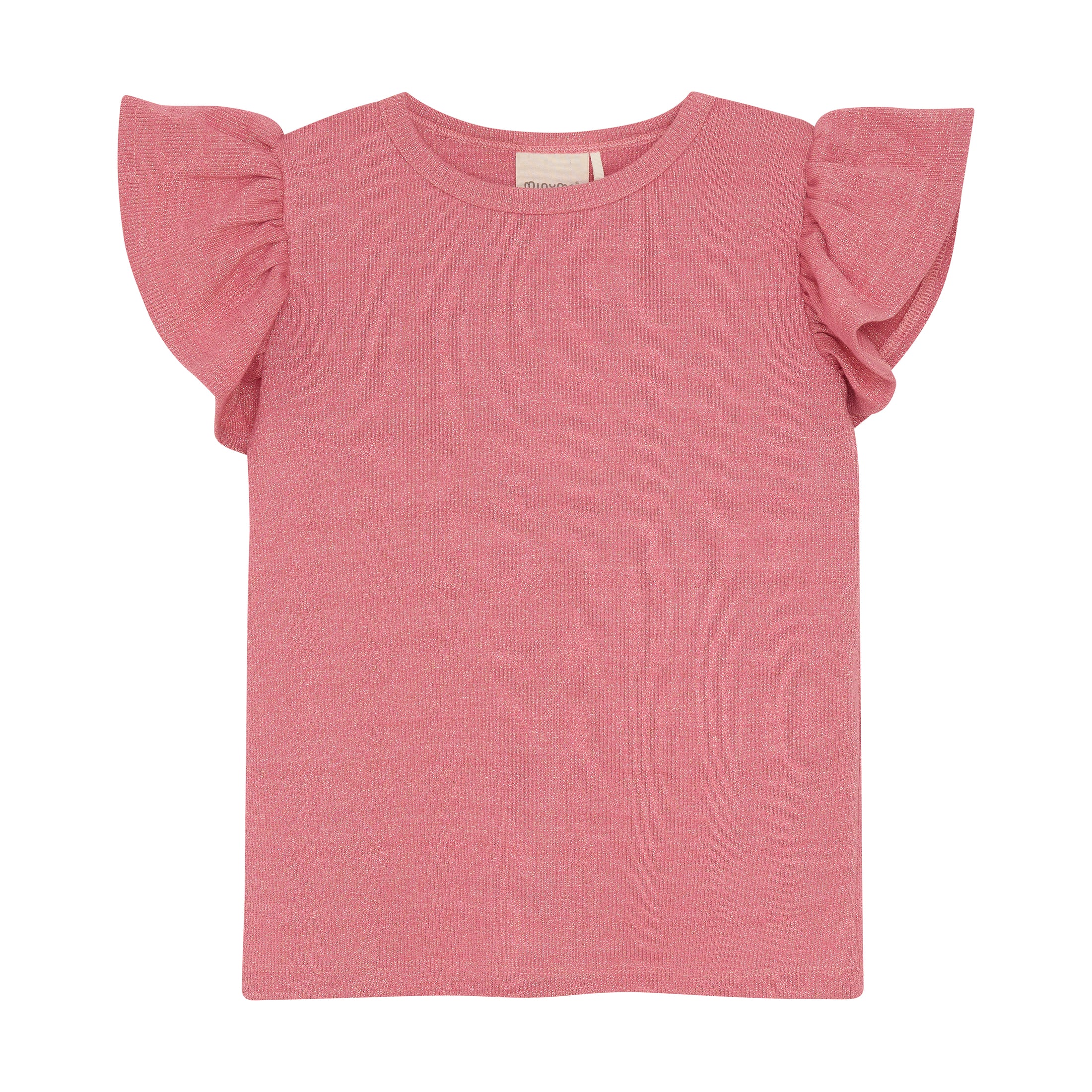 Minymo "Shirt" mit Flügelärmchen und Glitzerfäden - Azalea Pink