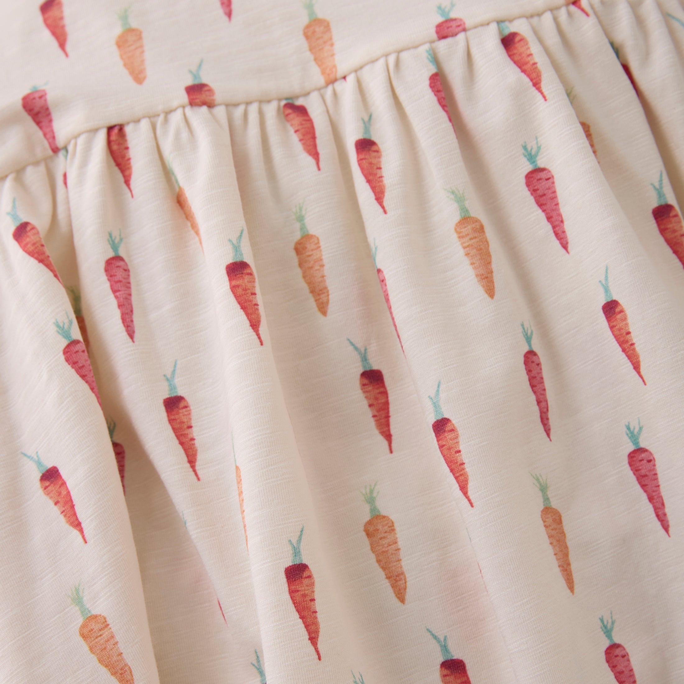 Minymo "Kleid" mit Möhren-Druck - White Swan