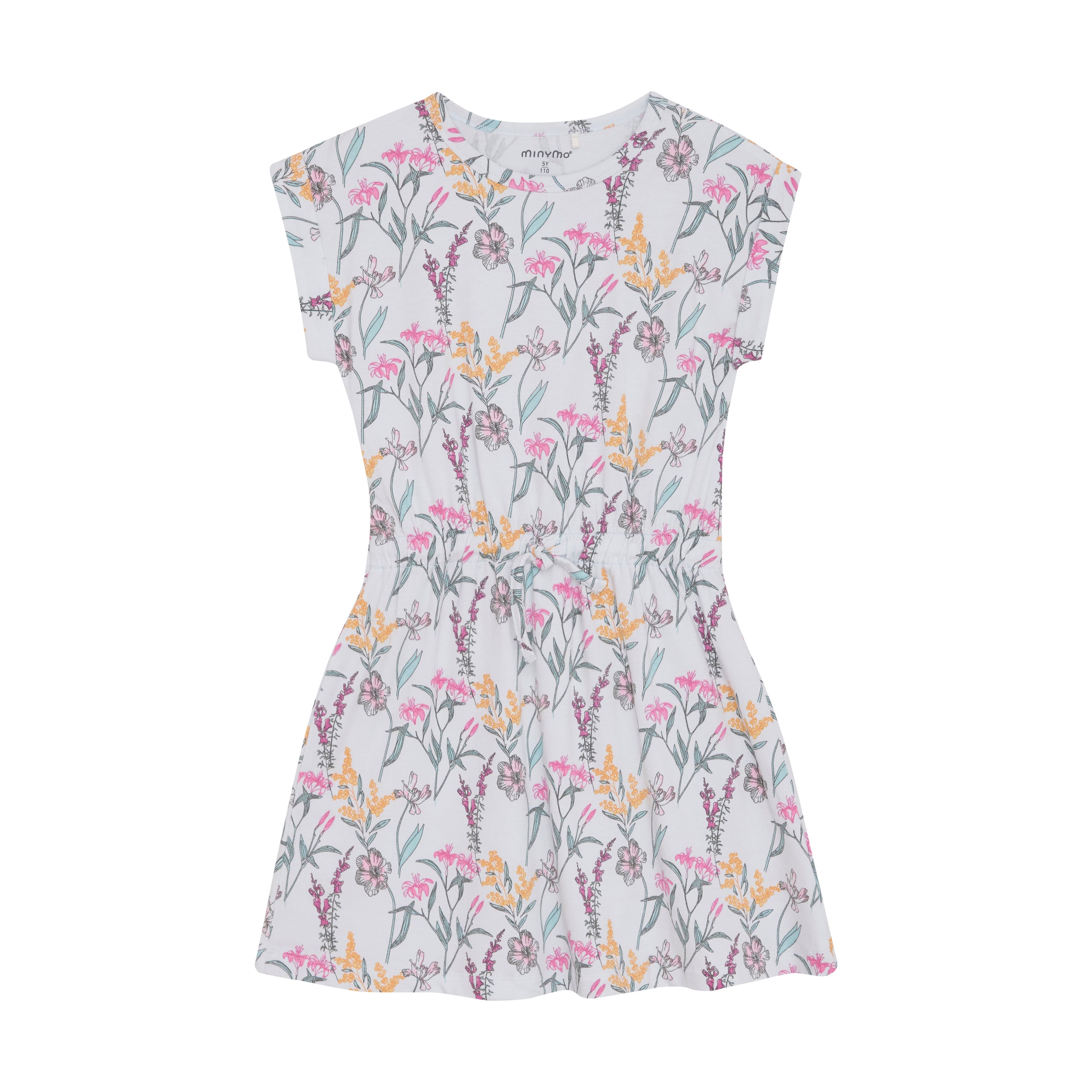Minymo "Kleid" mit Blumenmuster und Raffung - Wan Blue