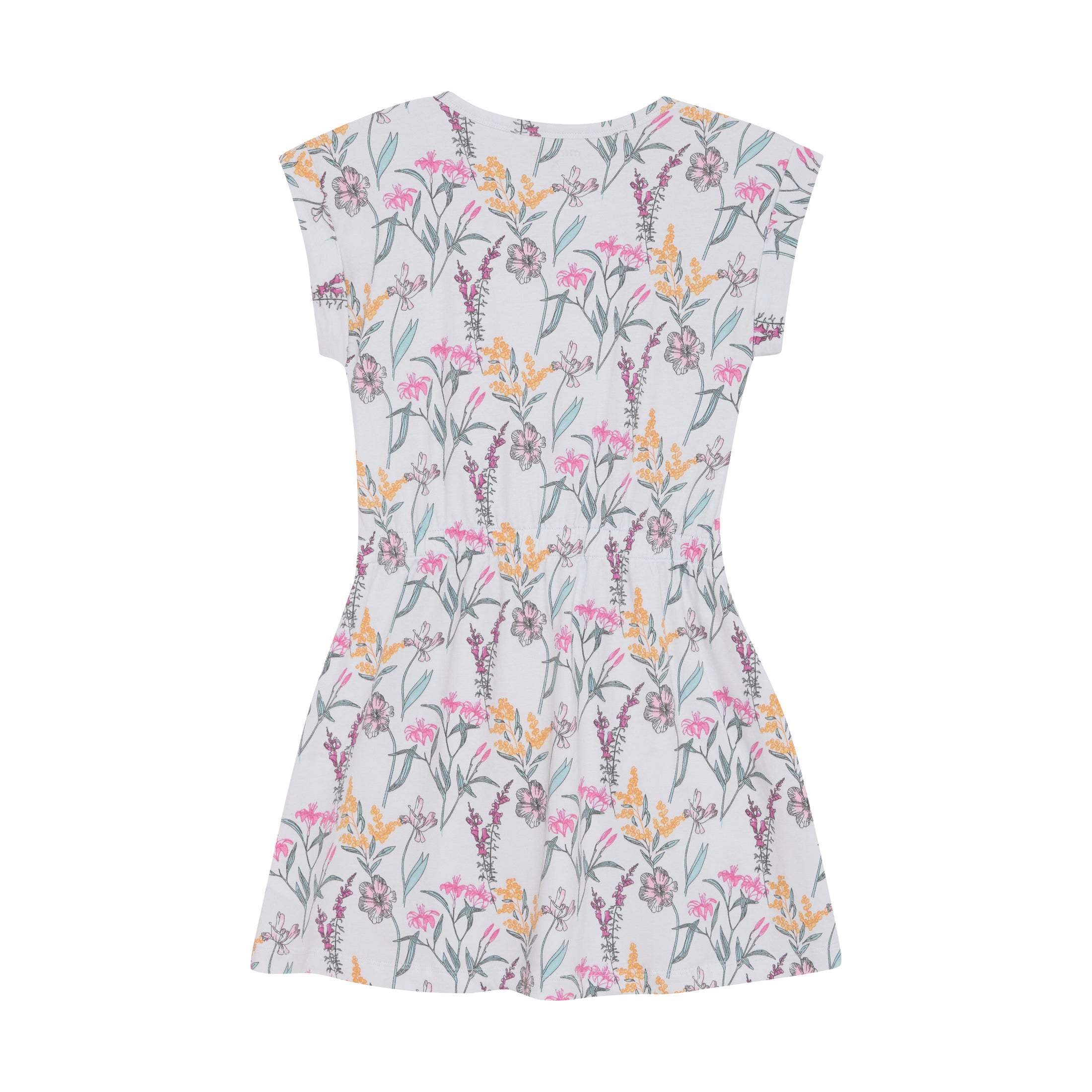 Minymo "Kleid" mit Blumenmuster und Raffung - Wan Blue