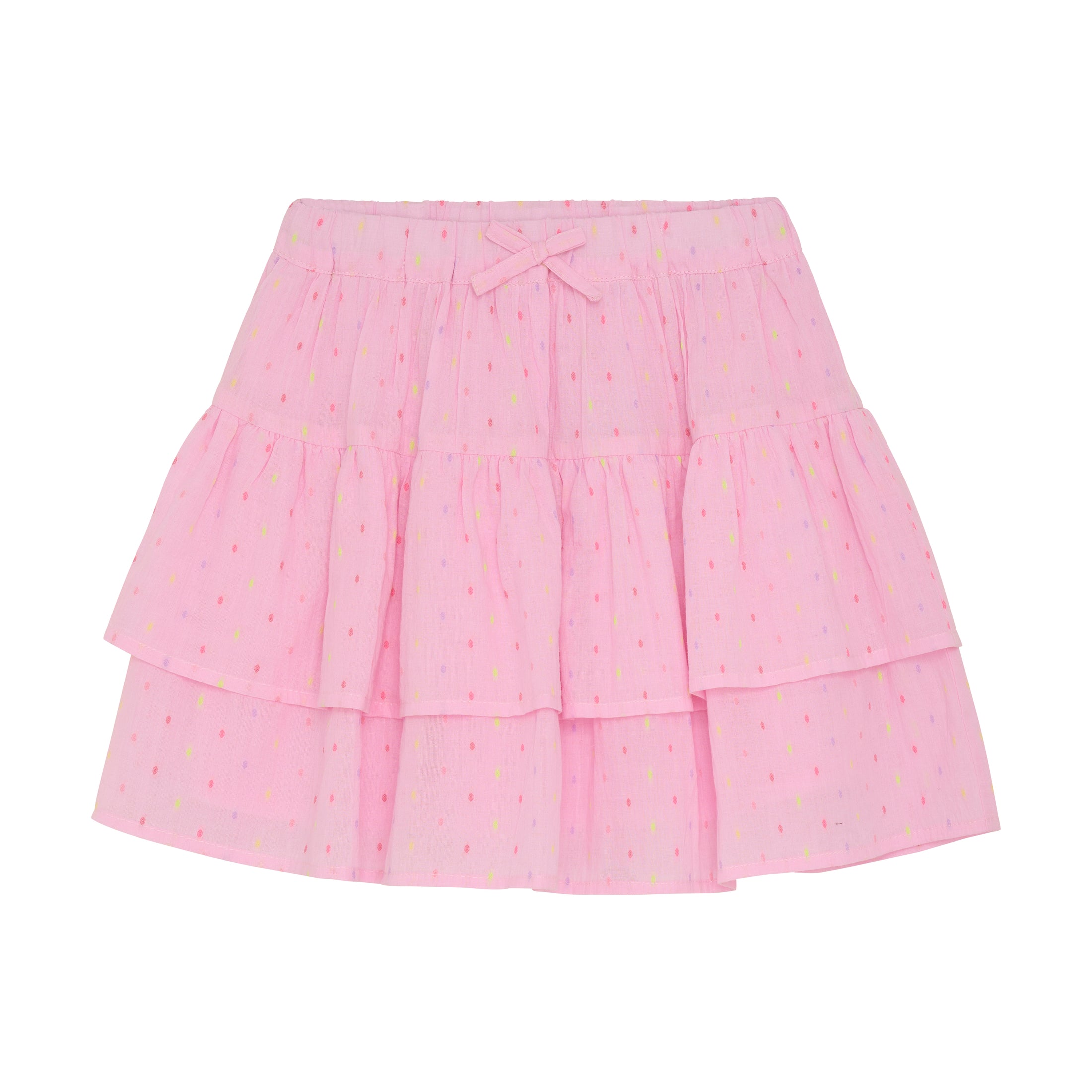 Minymo Rock mit bunten Pünktchen im Lagenlook - Rosa