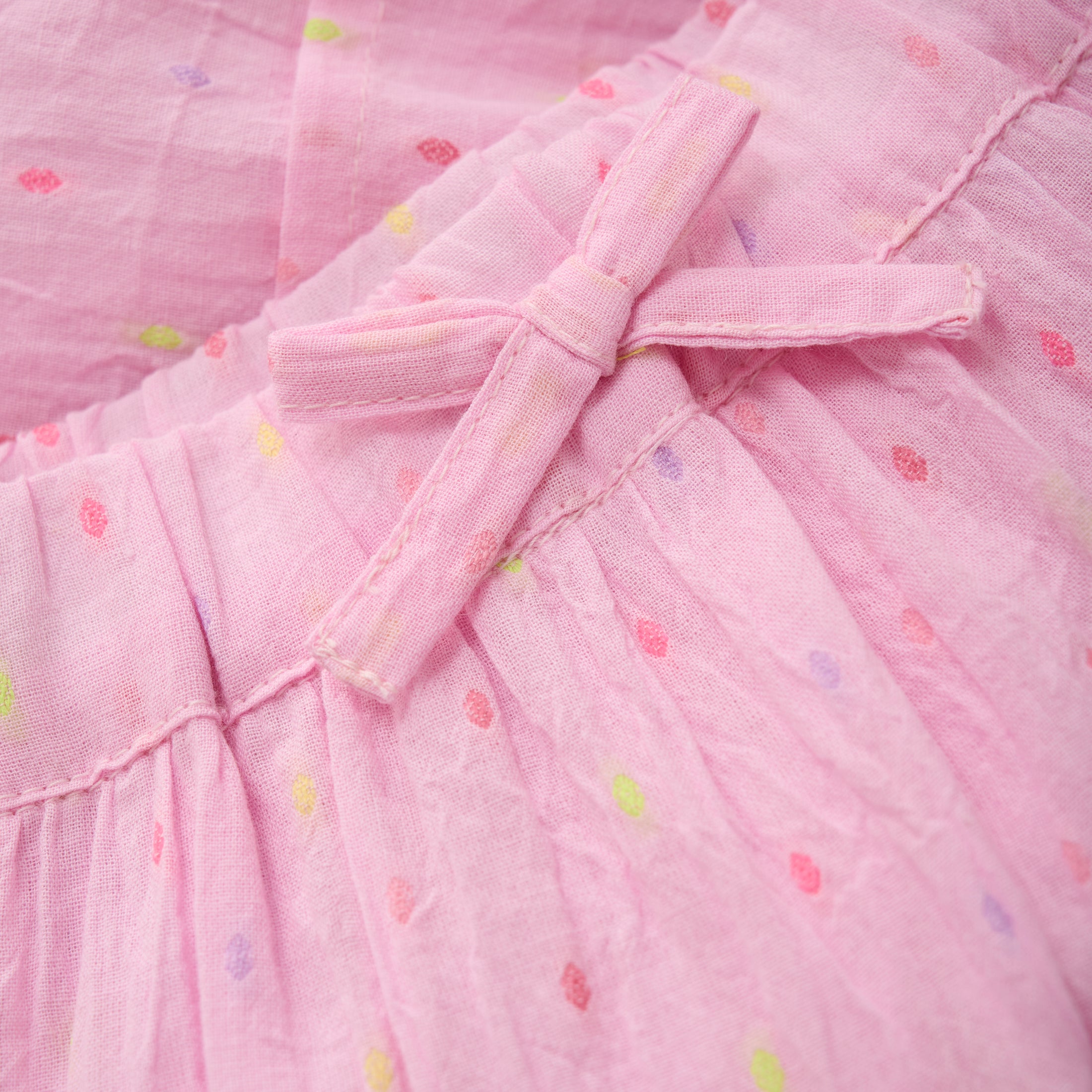 Minymo Rock mit bunten Pünktchen im Lagenlook - Rosa