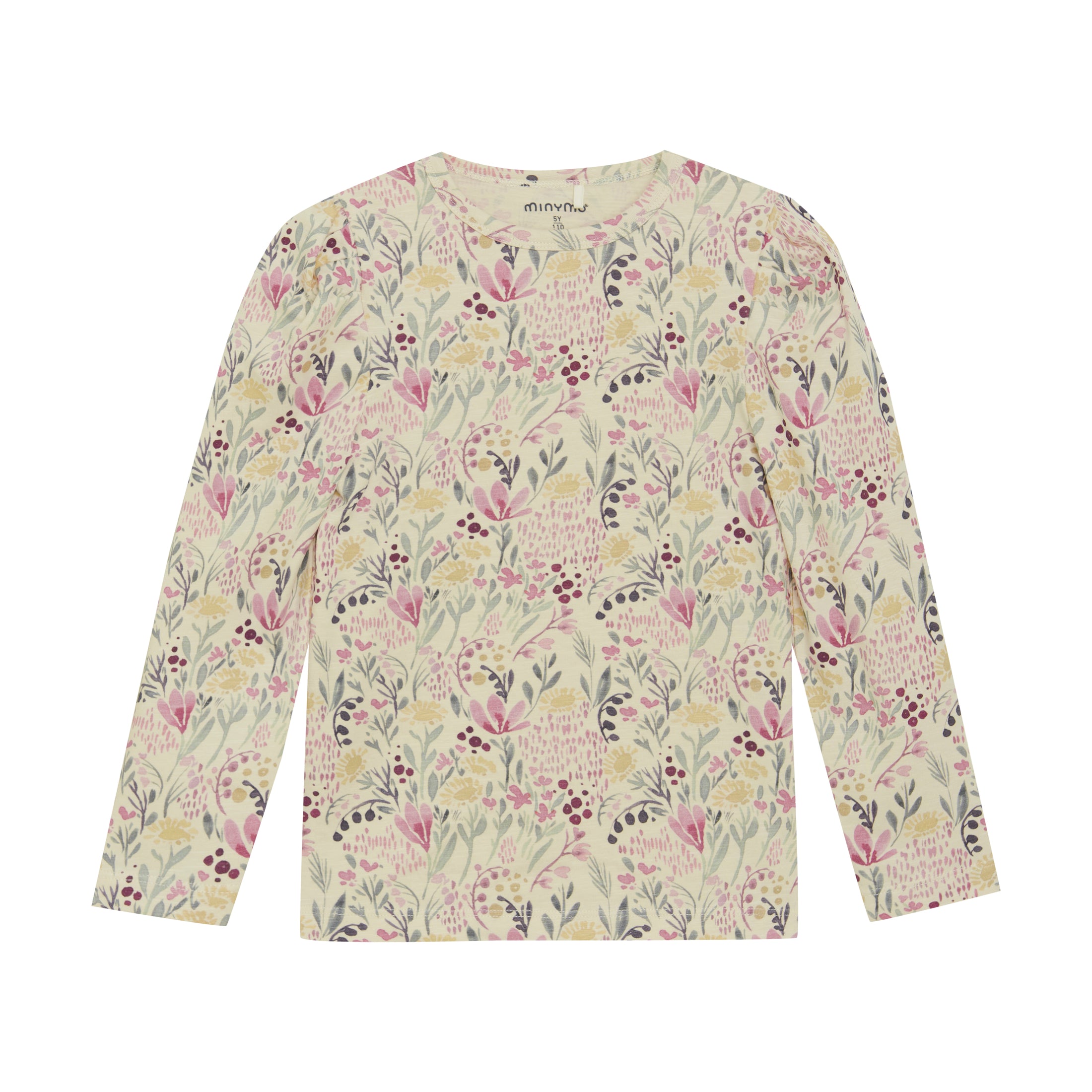 Minymo "T-Shirt" langarm mit allover Blumendruck - Sandshell