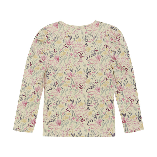 Minymo "T-Shirt" langarm mit allover Blumendruck - Sandshell