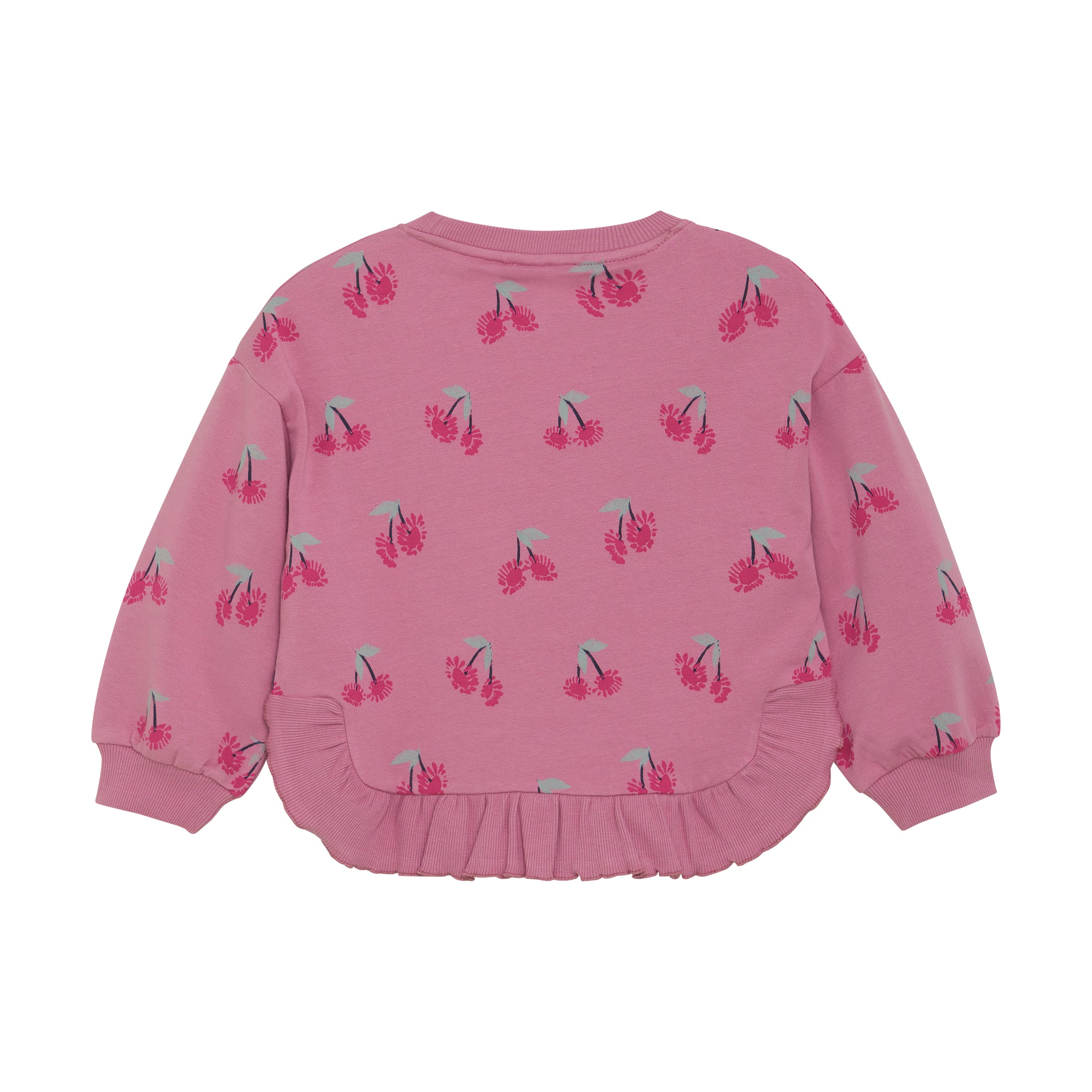 Minymo "Sweatshirt" mit Volant und Kirschen - Mauve Orchid