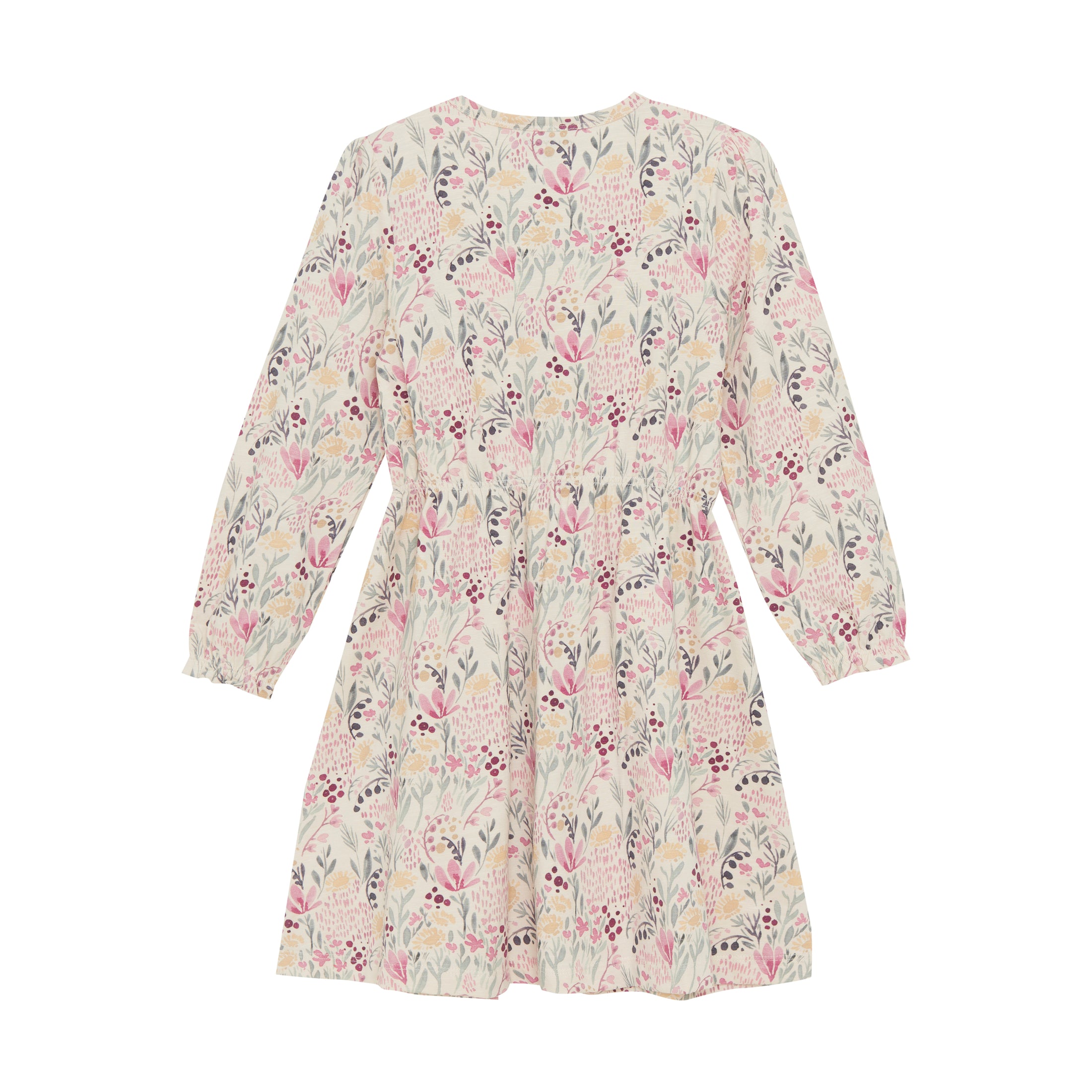 Minymo "Kleid" langarm mit allover Blumendruck - Sandshell