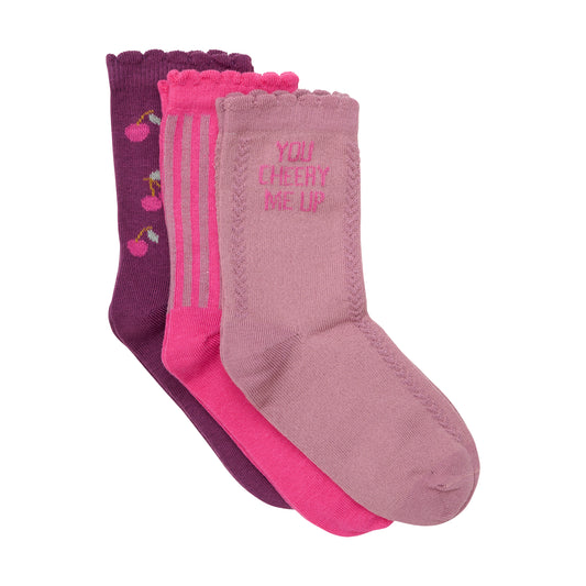 Minymo "Socken" 3er Pack mit Kirschen