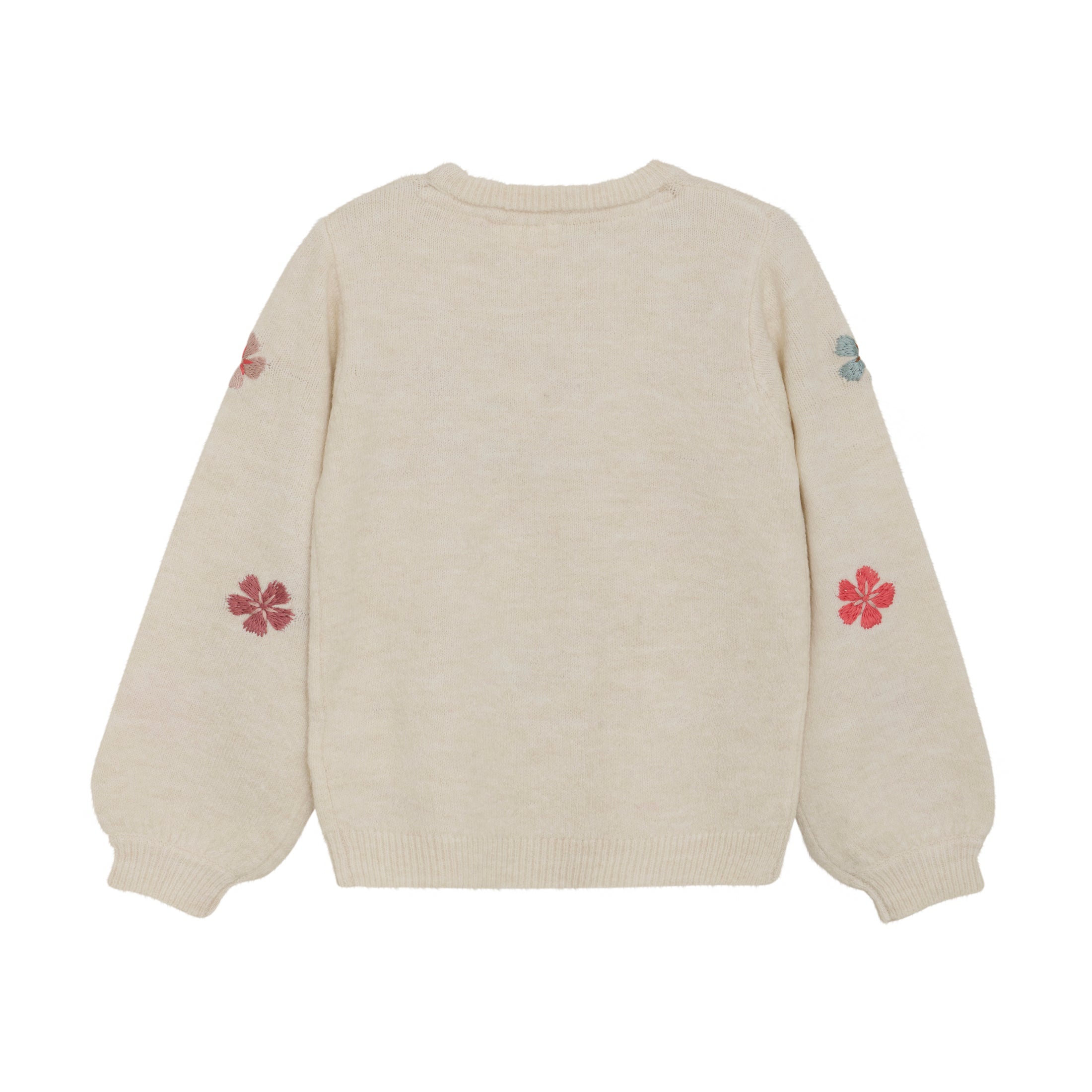 Minymo "Pullover" mit gestickten Blumen - Sandshell
