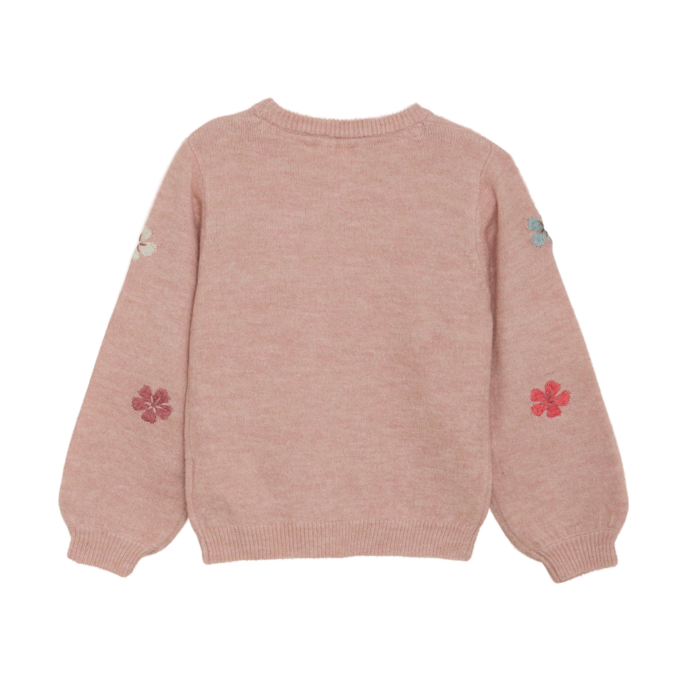Minymo "Pullover" mit gestickten Blumen - Misty Rose