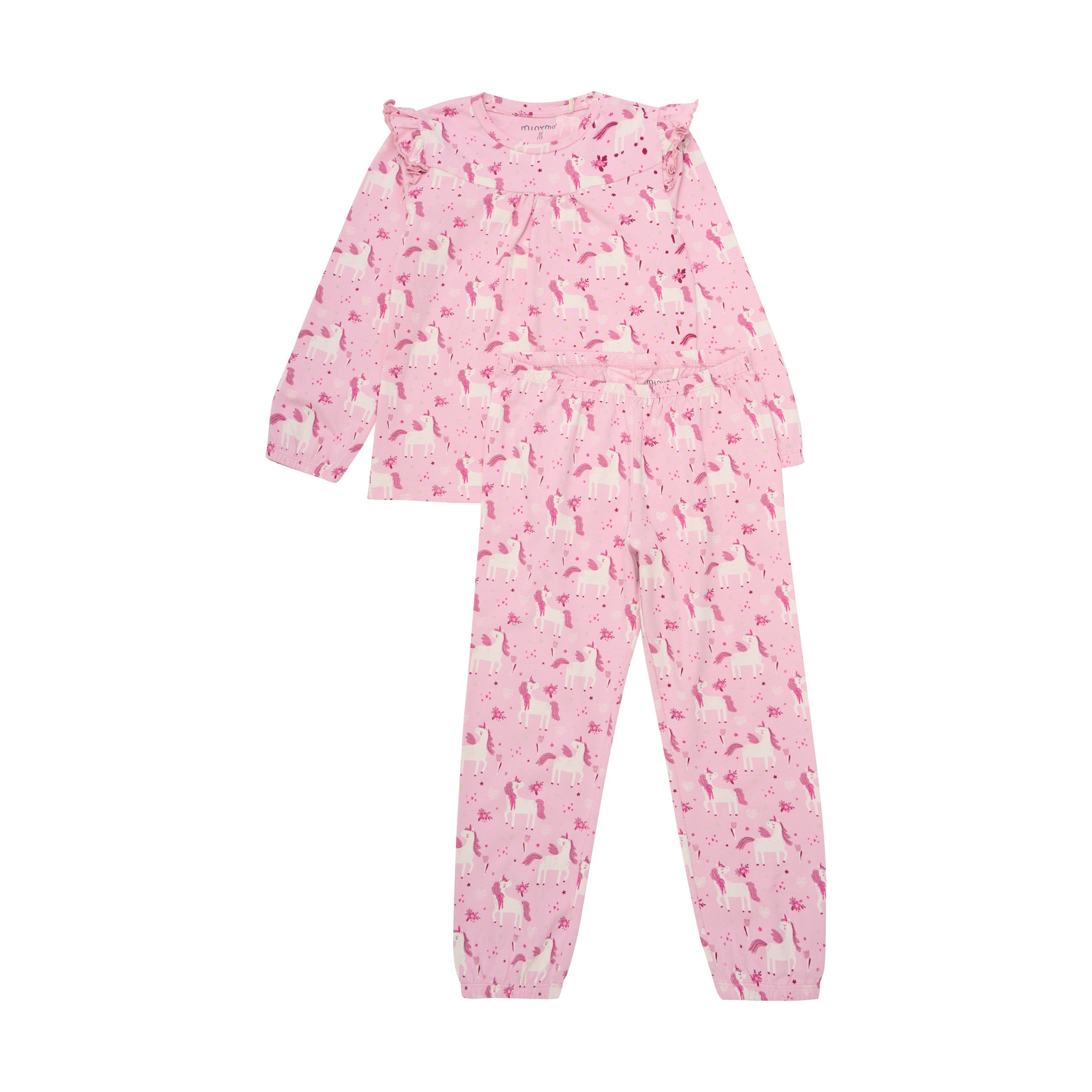 Minymo "Schlafanzug" lang mit Einhornmuster - Bleached Mauve