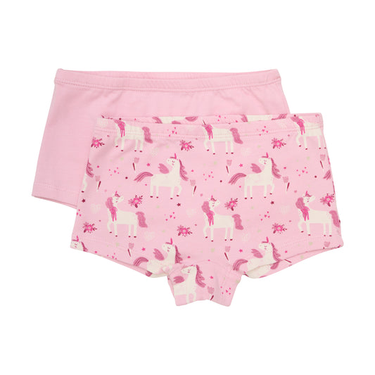 Minymo "Panties" Doppelpack mit Einhornmuster - Bleached Mauve