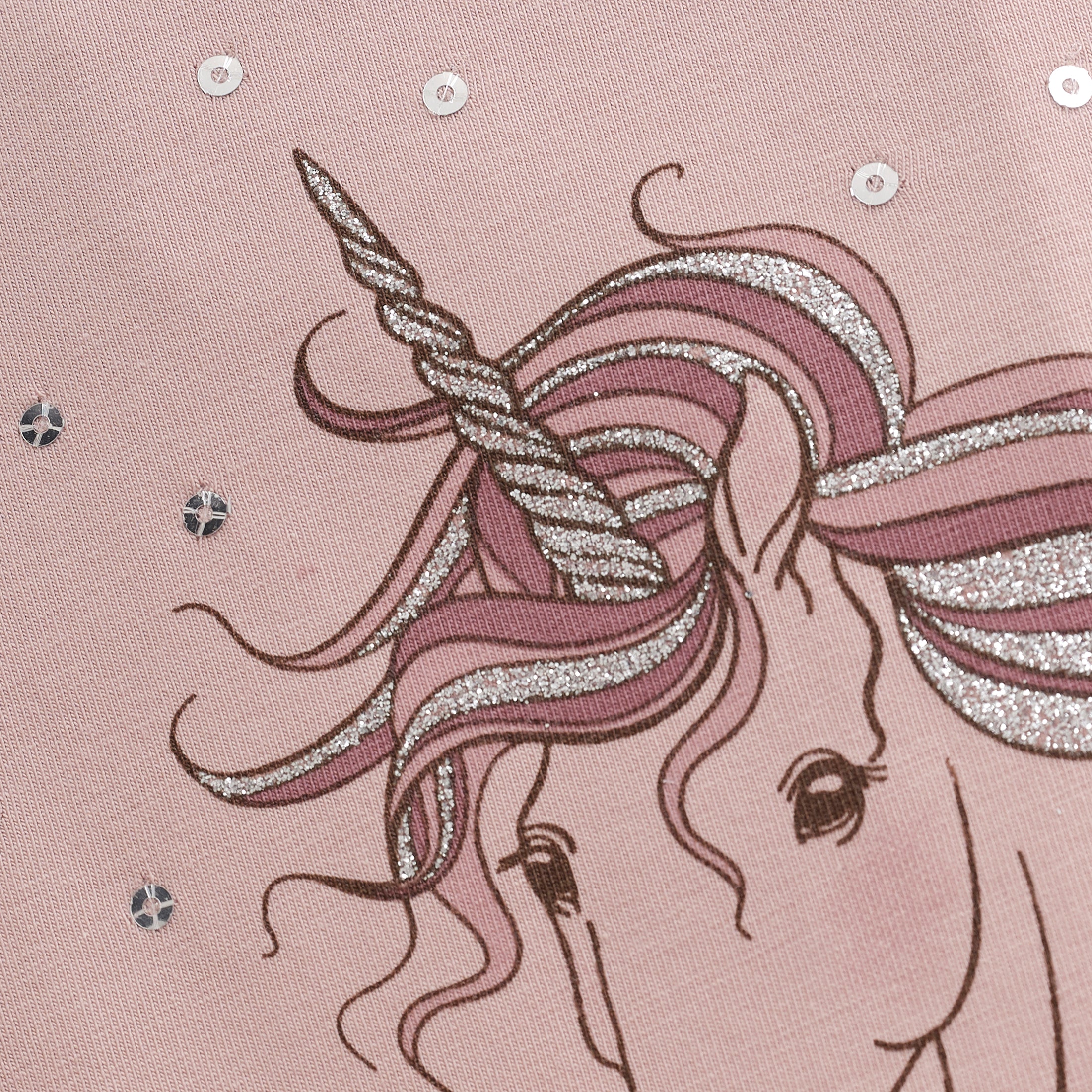 Minymo "Langarmshirt" mit Einhorn-Druck - Shadow Gray