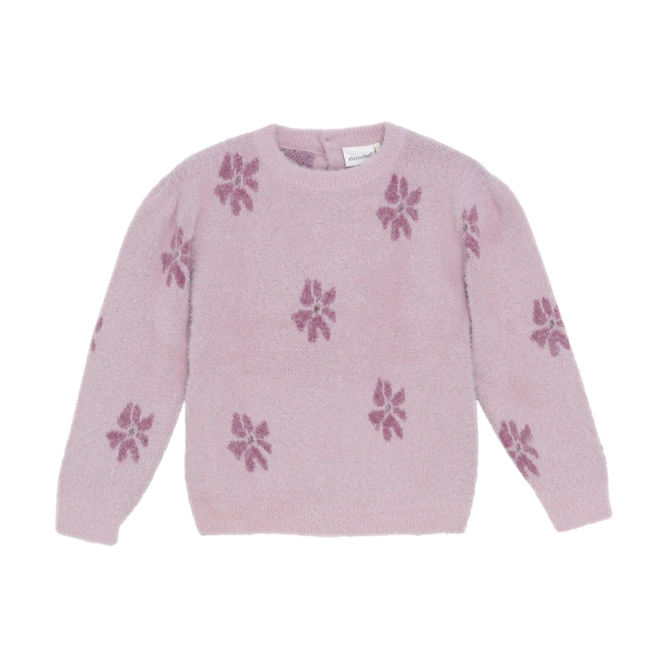 Minymo "Pullover" mit Blümchen - Shadow Gray