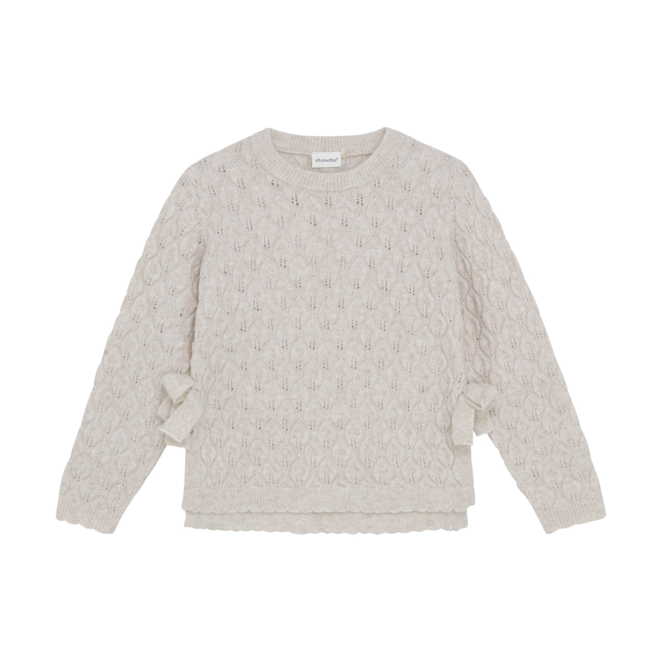 Minymo "Strick-Pullover" mit Schleifchen an den Seiten - Smoke Gray