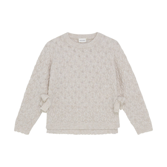 Minymo "Strick-Pullover" mit Schleifchen an den Seiten - Smoke Gray
