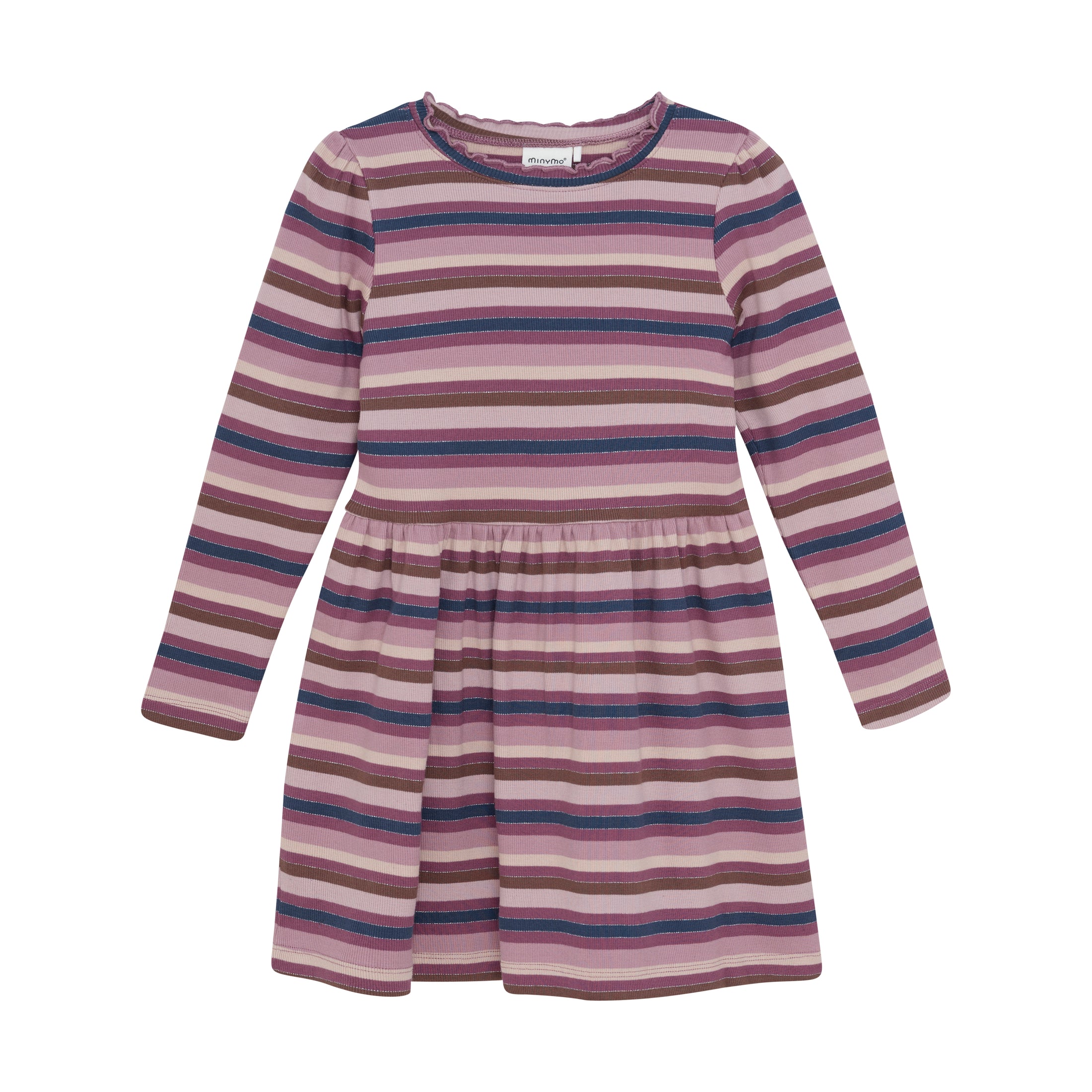 Minymo "Kleid" gestreift - Rose Brown