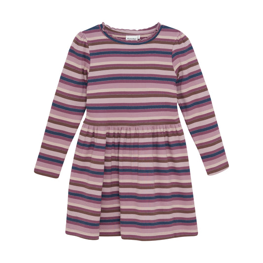 Minymo "Kleid" gestreift - Rose Brown