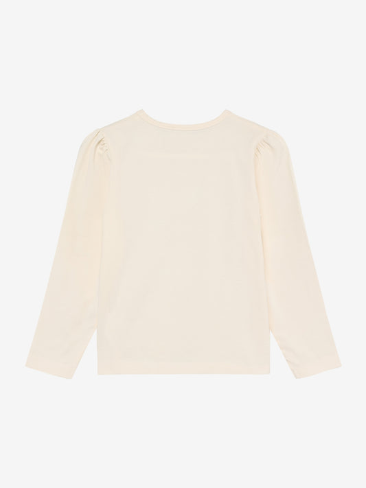 Minymo Langarmshirt mit Pailletten Druck - White Swan