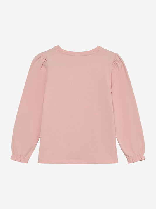 Minymo Langarmshirt mit Herzchemuster - Silver Pink