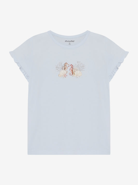 Minymo T-Shirt mit Aufdruck - Illusion Blue