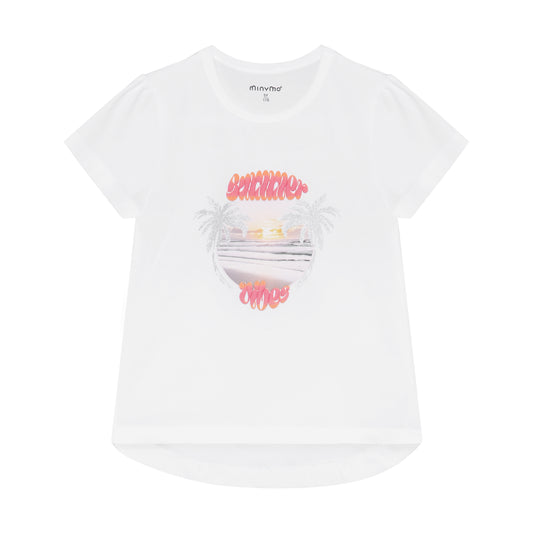 Minymo T-Shirt mit Druck - Bright White