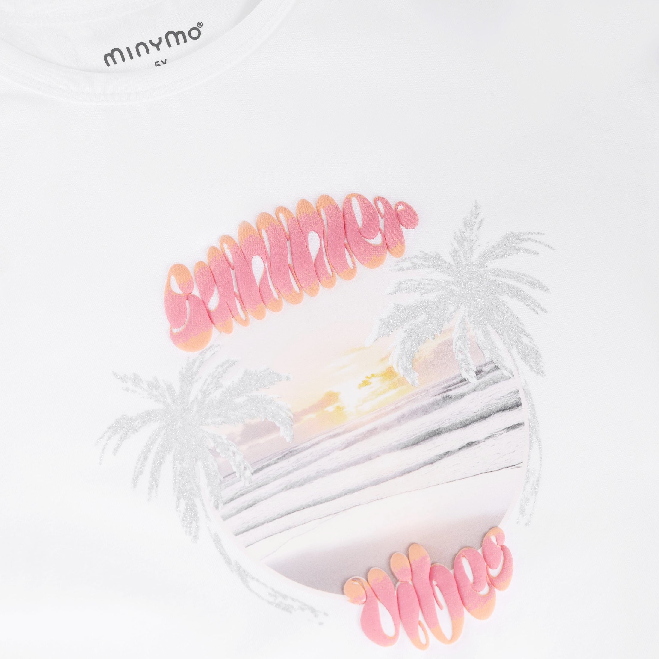 Minymo T-Shirt mit Druck - Bright White