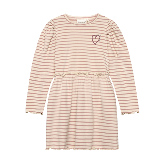 Minymo - Kleid LS Y/D Rip - Fawn
