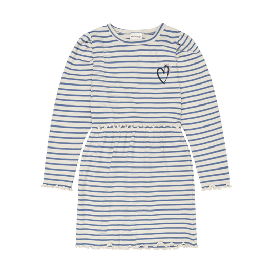 Minymo - Kleid LS Y/D Rip - Moonlight Blue
