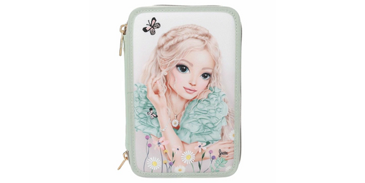 TOPModel "3 Fach Federtasche mit Stickerei" Summer Feeling