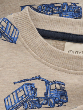 Minymo "Sweatshirt" gemustert - Beige Melange