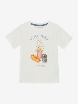 Minymo "T-Shirt" mit Druck - Marshmallow White