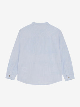 Minymo "Hemd" langarm mit Stehkragen - Blue Fog