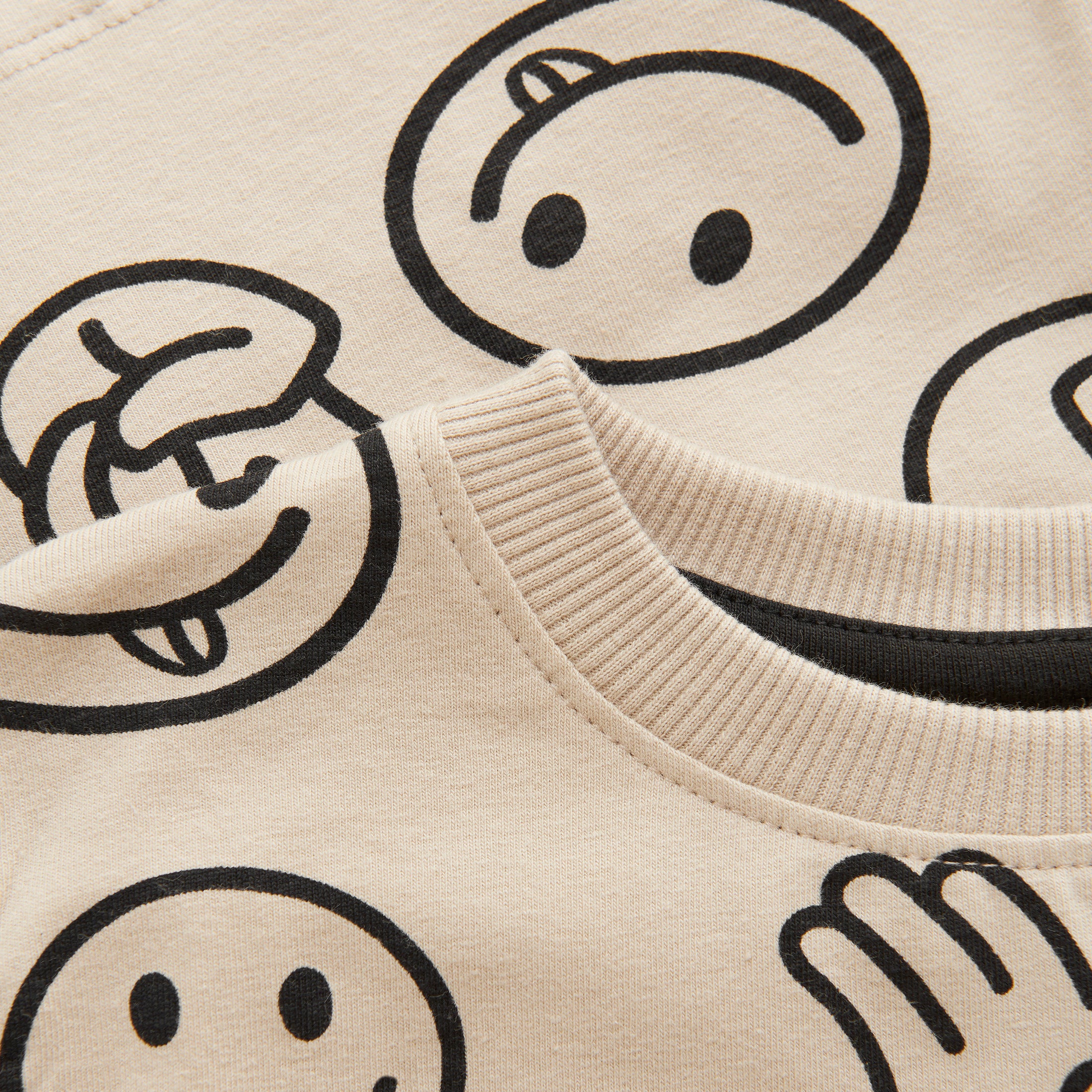 Minymo "T-Shirt" mit Smileys - Oxford Tan