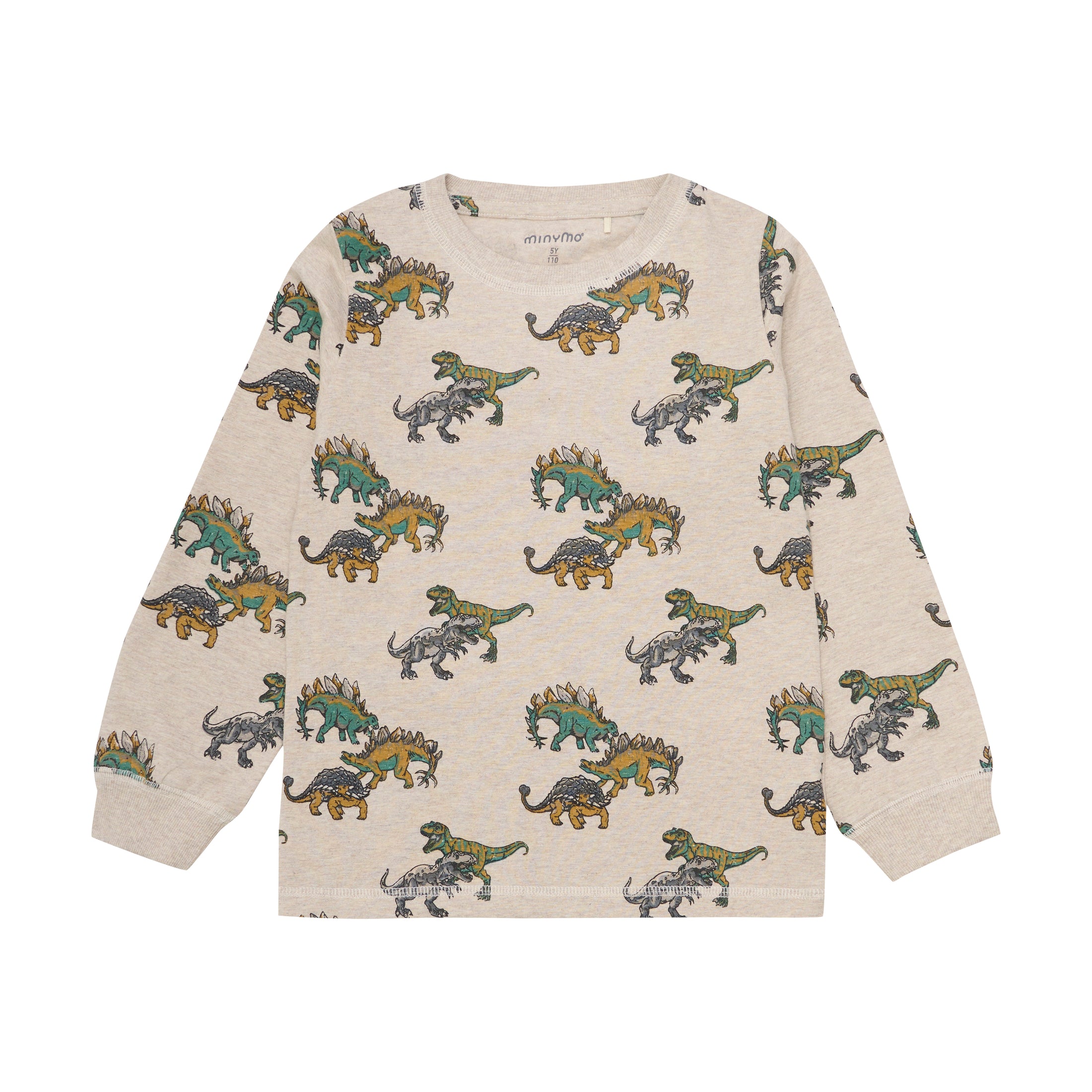 Minymo "Schlafanzug" lang mit Dinos - Beige Melange