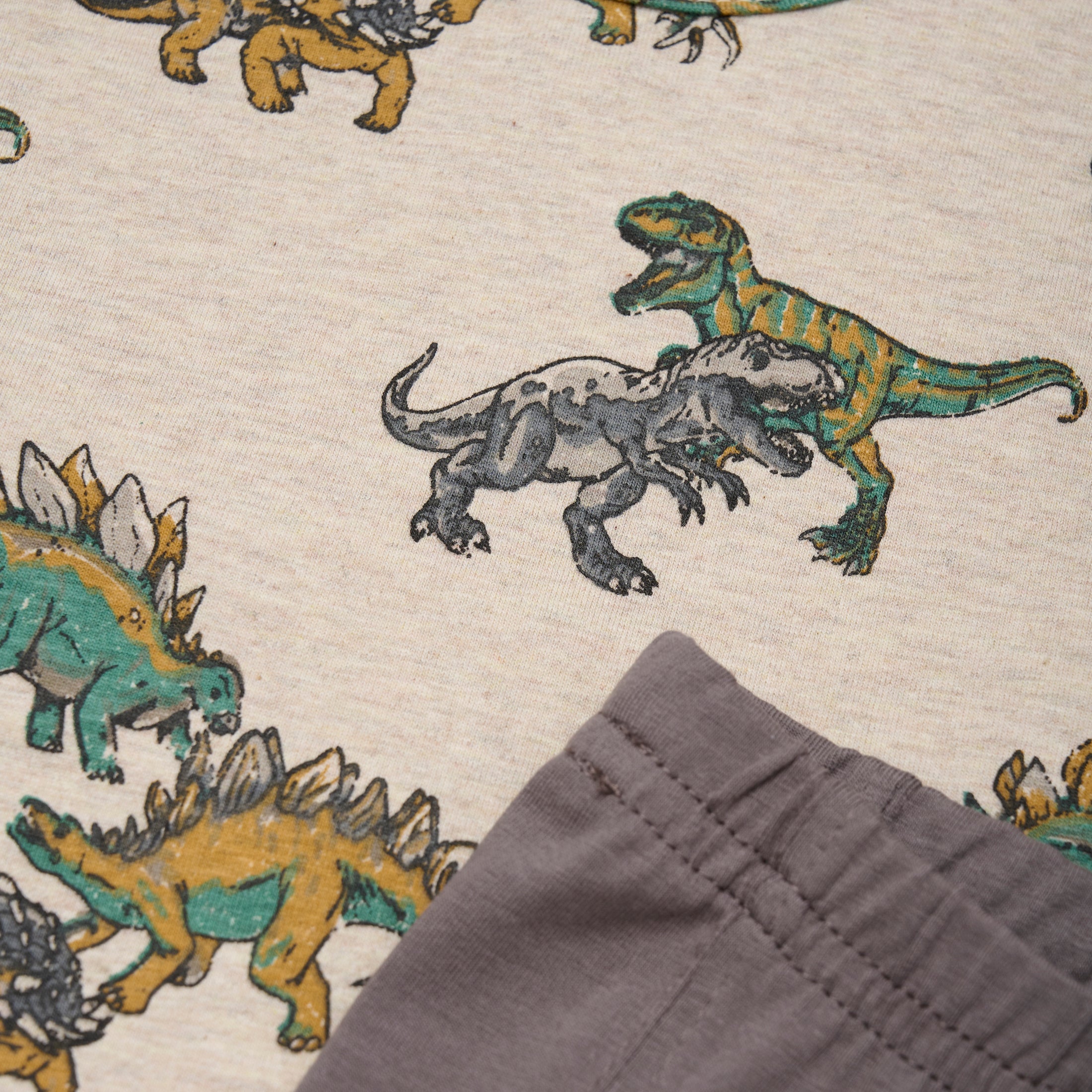 Minymo "Unterwäsche-Set" mit Dinos - Beige Melange