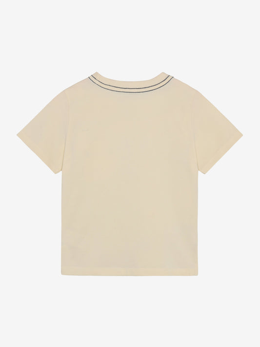 Minymo T-Shirt mit Brusttasche und Aufdruck - White Swan