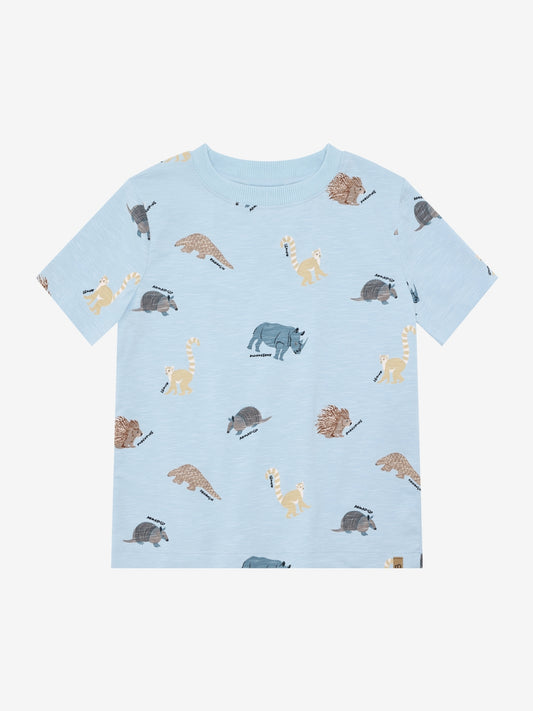 Minymo T-shirt mit einem Animal Print - Niagara Mist