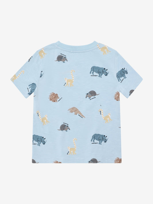 Minymo T-shirt mit einem Animal Print - Niagara Mist