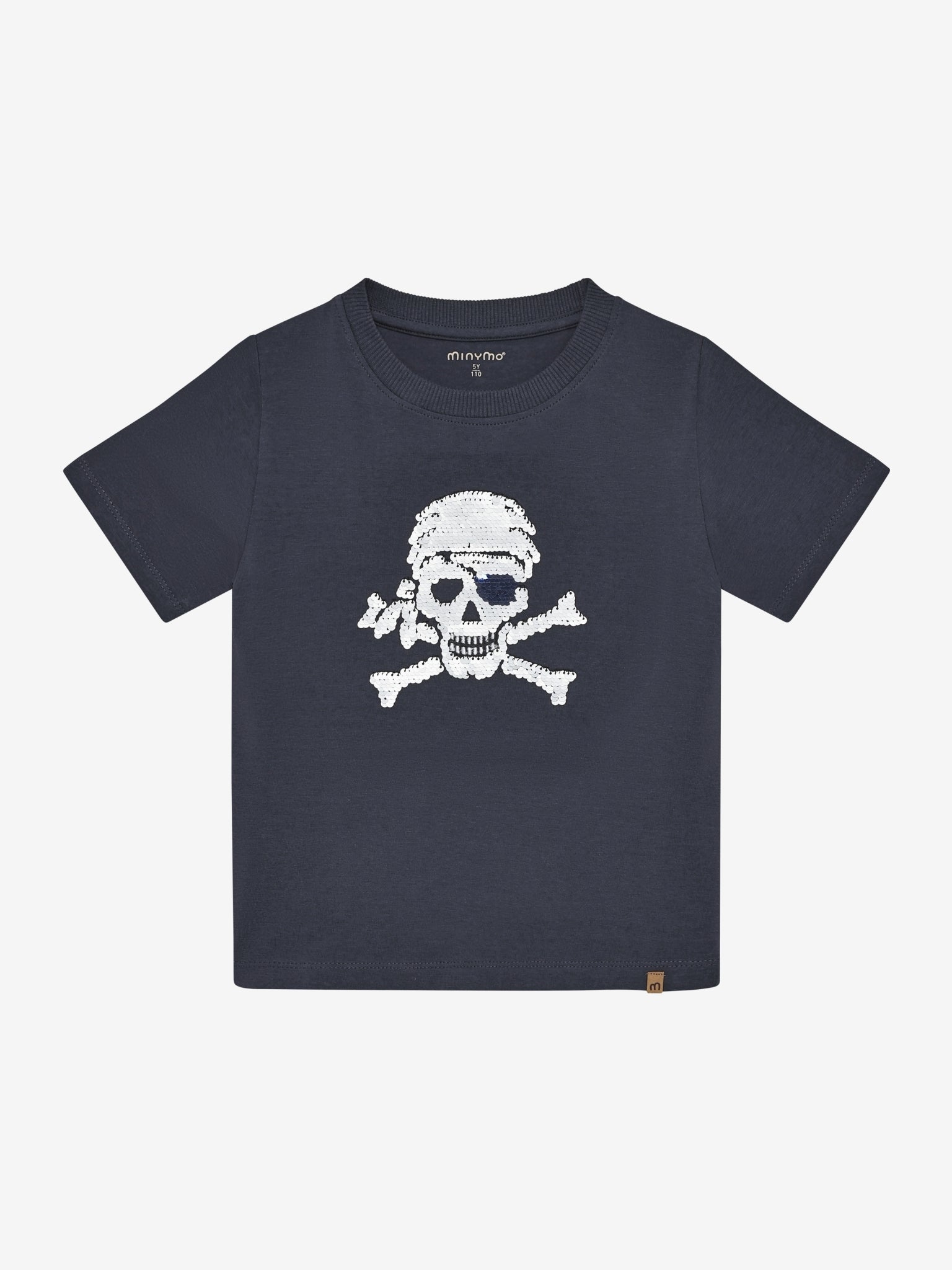 Minymo T-Shirt mit Pailletten Aufdruck - Odyssey Gray