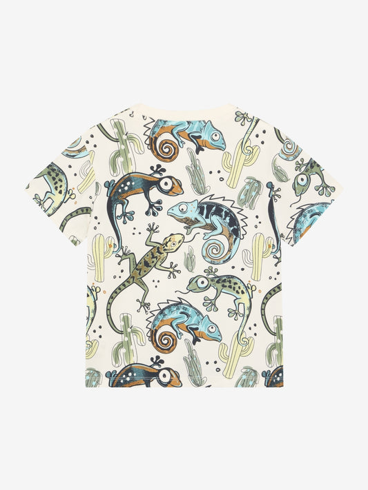 Minymo T-Shirt mit einem Allover Print - Vanilla Ice