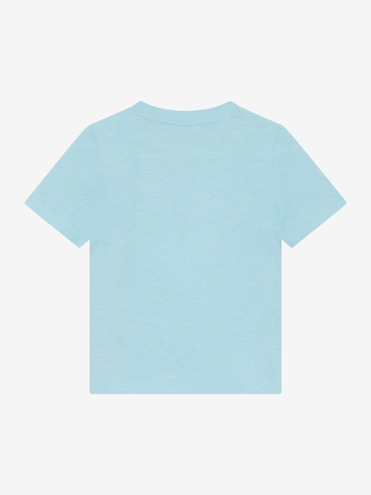 Minymo T-Shirt mit Pailletten Druck - Aqua Esque