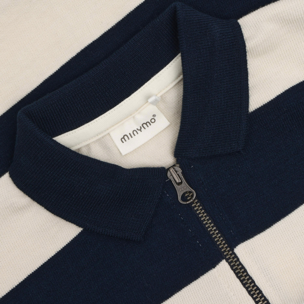Minymo Poloshirt langarm, Blockstreifen - Dark Sapphire