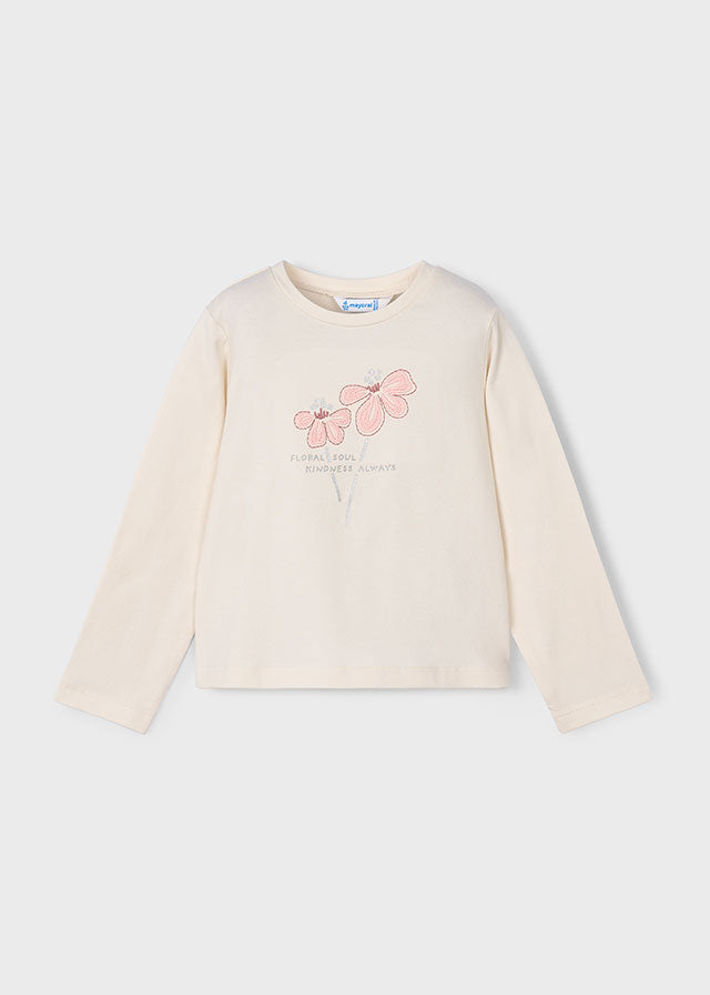 Mayoral "T-Shirt langarm" mit Blümchen - Macchiato