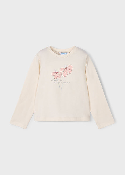 Mayoral "T-Shirt langarm" mit Blümchen - Macchiato