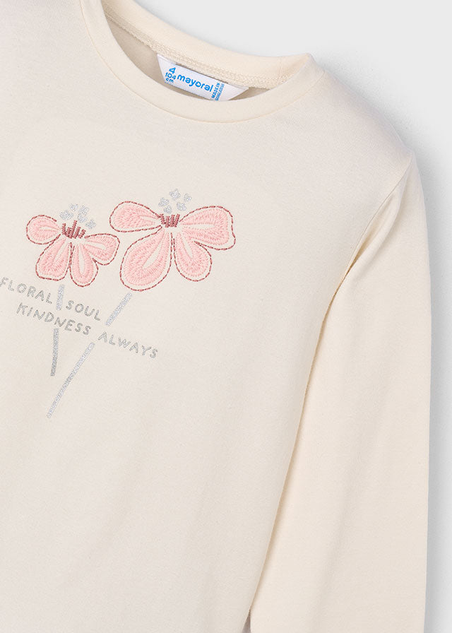Mayoral "T-Shirt langarm" mit Blümchen - Macchiato
